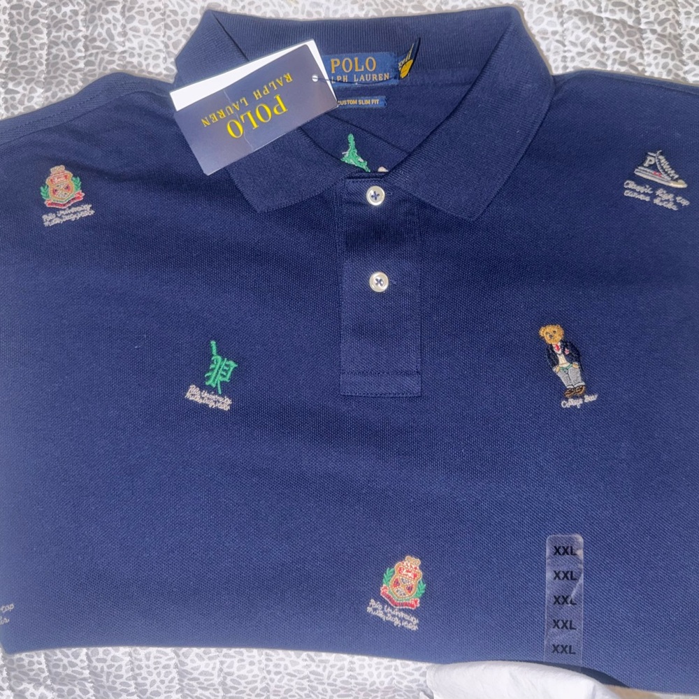 Polo by Ralph Lauren Navy Blue Embroidered Polo Shirt